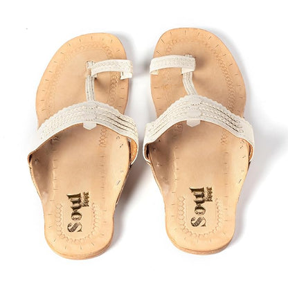 White Chic Leather Sandals